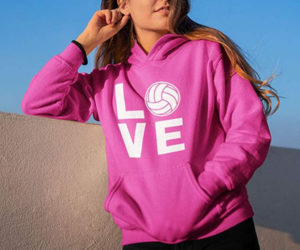 I Love Volleyball Zubehör Training Frau Damen Mädchen Geschenke Kapuzenpullover 