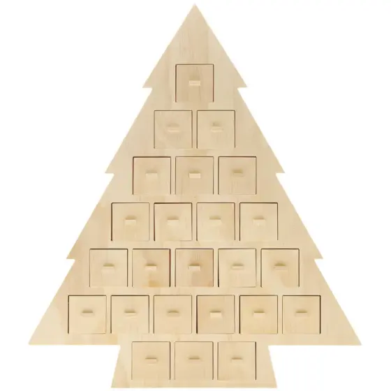 Rico Design Adventskalender Tanne aus Holz 45x51x5cm