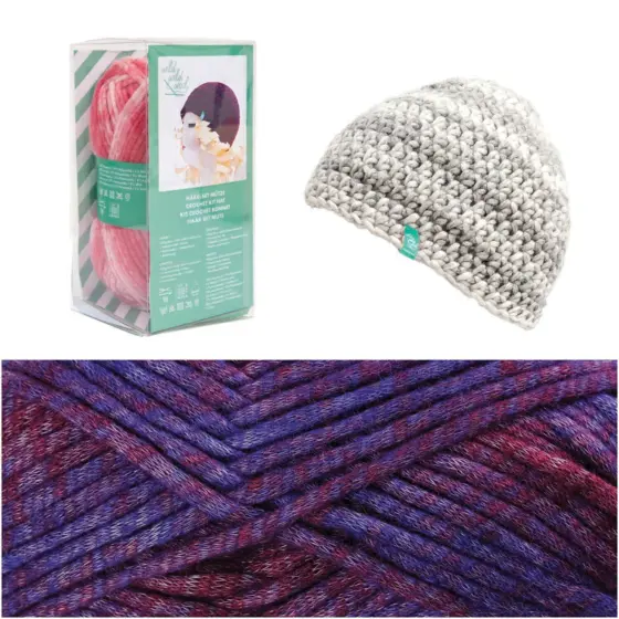 Rico Design Häkelset Mütze Wild Wild Wool print Lila