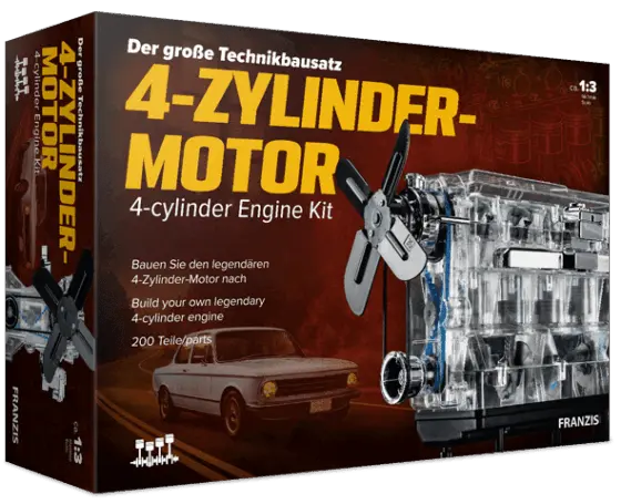 Der große Technikbausatz - 4-Zylinder-Motor, Motorbausatz im Maßstab 1:3