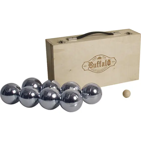 Buffalo Boules-Set aus Metall (8-teilig) in einer Holzkiste