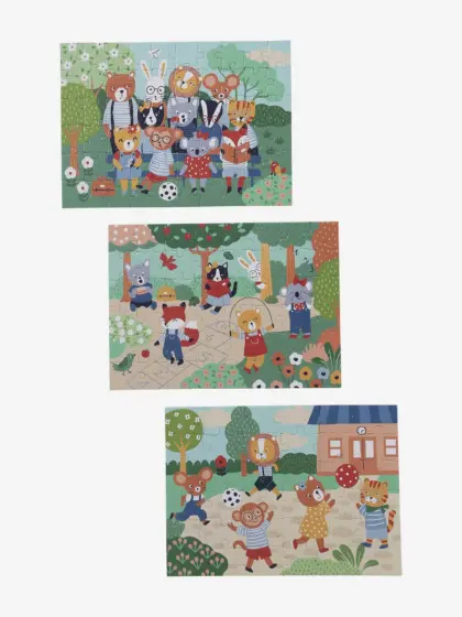 3er-Set Kinder Puzzles HAPPY ANIMALS