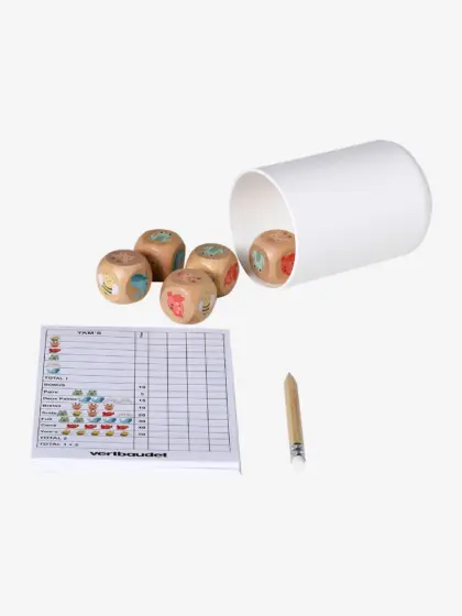 Würfelspiel mit 5 Würfeln aus Holz FSC® Kinder
