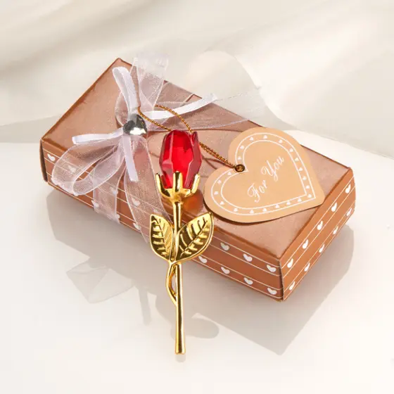 Deko-Rose rot in Geschenkbox