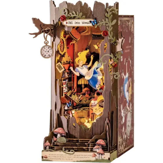 Book Nook Holzbausatz – Fall ins Wunderland
