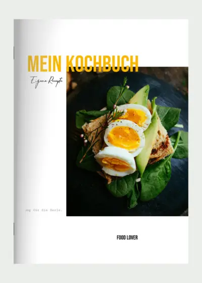 Heft "Mein Kochbuch" im Format A5 hoch