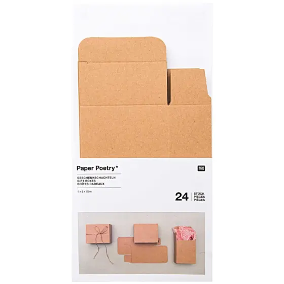 Rico Design Paper Poetry Adventskalender Boxen Set 24teilig Natur