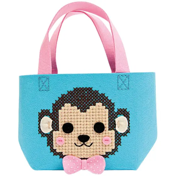 Rico Design Bastelset Kindertasche Affe türkis 16,5x16x11cm