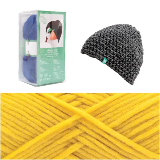 Rico Design Häkelset Mütze Wild Wild Wool uni Gelb