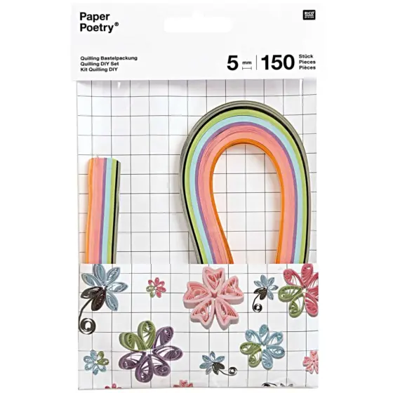 Rico Design Paper Poetry Quilling Bastelset Blumen 5mm 150 Stück