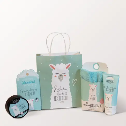 Geschenkbox Alpaka Verwöhnung ?Schön dass es dich gibt?