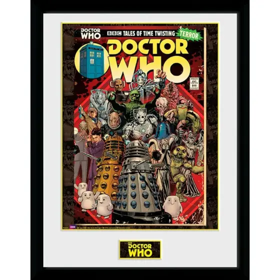 Doctor Who Gerahmtes Poster "Villains Comics"