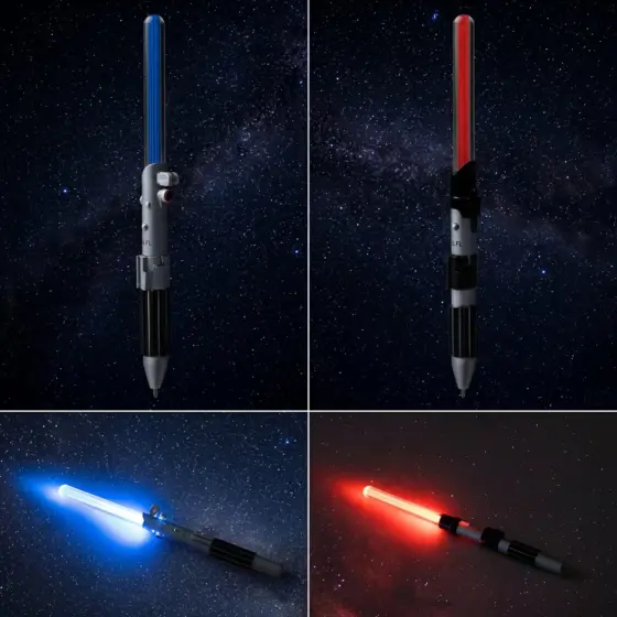 Star Wars Lichtschwert Kugelschreiber Set mit LED Luke und Vader