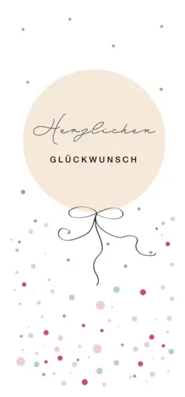 POSTKARTE Herzlichen Glückwunsch "Luftballon"