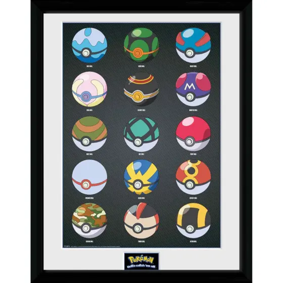 Pokémon Wandbild "Pokébälle" (30x40)