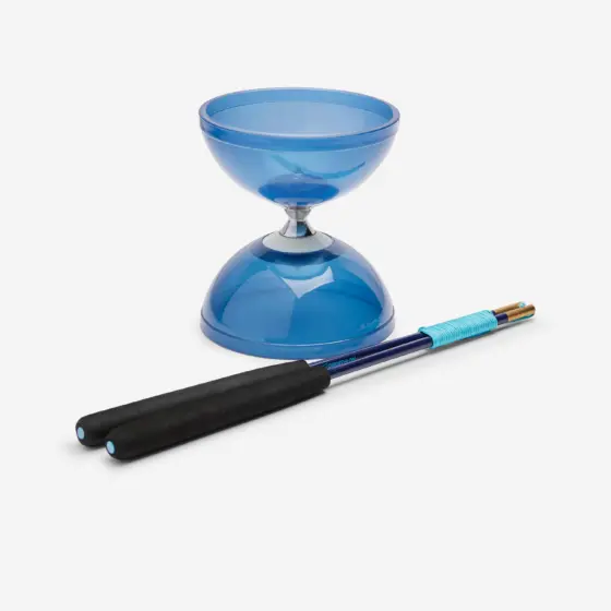 Diabolo mit Kugellager Handstäbe aus Glasfaser + Transportbeutel - 500 blau