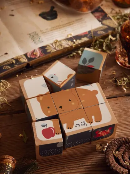 Baby Tierpuzzle mit Holzwürfeln FSC®
