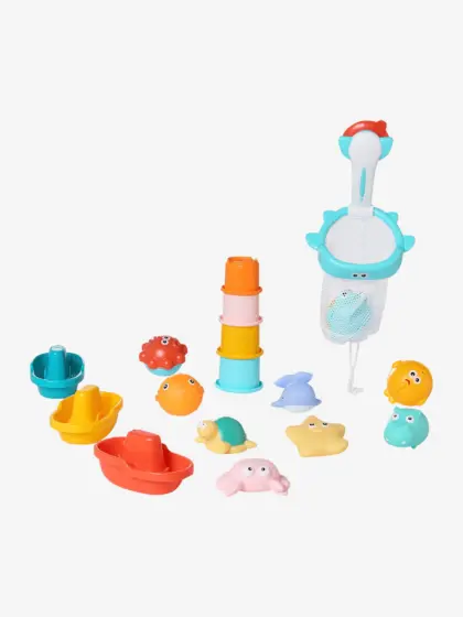 Baby Badewannenspielzeug mit Korb