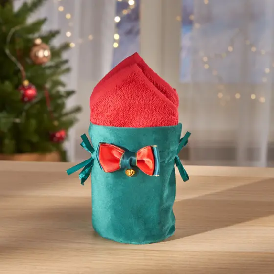 Geschenkbeutel mit Gästetüchern grün 3-tlg.
