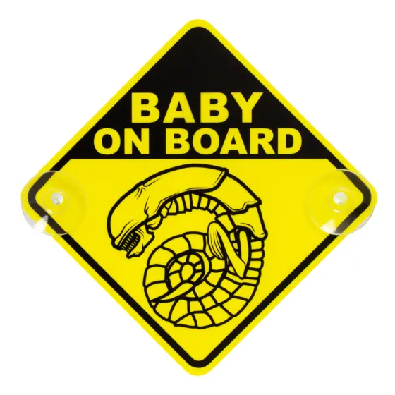 Autoschild "Chestburster Alien-Baby on Board"